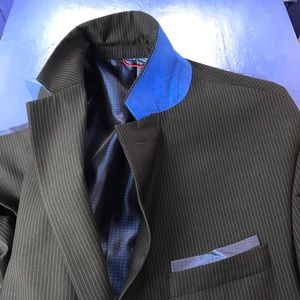 Billy London Suit Jacket Blazer black pin striped